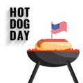 National hot dog day vector flat banner Royalty Free Stock Photo