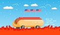 National hot dog day vector flat banner Royalty Free Stock Photo