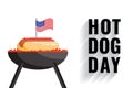 National hot dog day vector flat banner Royalty Free Stock Photo