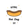 National Hot Dog Day. Vector illustration. Royalty Free Stock Photo