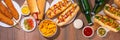 National Hot Dogs day background Royalty Free Stock Photo