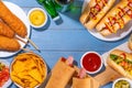 National Hot Dogs day background Royalty Free Stock Photo