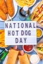 National Hot Dogs day background Royalty Free Stock Photo