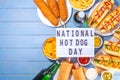 National Hot Dogs day background Royalty Free Stock Photo