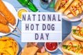 National Hot Dogs day background Royalty Free Stock Photo