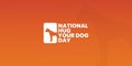 National Hug Your Dog Day Banner, April 10 Royalty Free Stock Photo