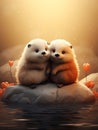 National Hugging Day. Cute animated animals hug each other. celebration of warm, heartfelt embraces emotional connection