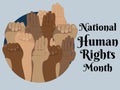 National Human Rights Month, horizontal banner, poster or flyer design