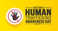 National human trafficking awareness day background design template use to background, banner