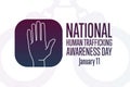 National Human Trafficking Awareness Day. January 11. Holiday concept. Template for background, banner, card, poster Royalty Free Stock Photo