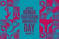 National Human Trafficking Awareness Day. January 11. Holiday concept. Template for background, banner, card, poster