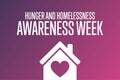 National Hunger and Homelessness Awareness Week concept. Template for background, banner, card, poster with text