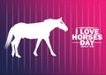 National I Love Horses Day Vector illustration Royalty Free Stock Photo