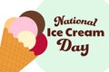 National Ice Cream Day. Holiday concept. Template for background, banner, card, poster with text inscription. Vector