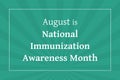 National Immunization Awareness Month