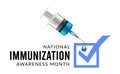 National Immunization Awareness Month. Vector