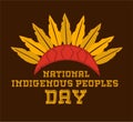 National Indigenous Peoples Day in brown background