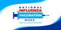 NATIONAL INFLUENZA VACCINATION WEEK. Vector banner, poster, card for social media with the text national influenza vaccination Royalty Free Stock Photo