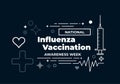 National Influenza Vaccination Week. Vector illustration on dark blue Royalty Free Stock Photo