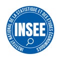 National institute of statistics and economic studies symbol icon in French language