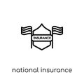 National insurance icon. Trendy modern flat linear vector Nation