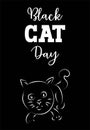 National and International Black Cat Day Vector and Illustration Royalty Free Stock Photo