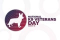 National K9 Veterans Day. March 13. Holiday concept. Template for background, banner, card, poster with text inscription