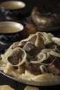 National Kazakh dish - Beshbarmak. Close up shot Royalty Free Stock Photo