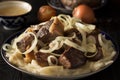 National Kazakh dish - Beshparmak Royalty Free Stock Photo