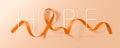 National Kidney Cancer Awareness Month. Orange Color Ribbon On Transparent Background. Vector Design Template For Poster