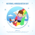 National Kindergarten Day background with a child playing