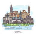 Historical landmarks of Croatia, architecture, tourism theme