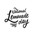 National lemonade day. Black text color. Hand drawn vector illustration. Isolated on white background Royalty Free Stock Photo