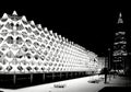 National Library and Al Faisaliyah piramid shape building at night - Black and White#Riyadh