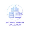 National library collection concept icon