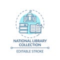 National library collection concept icon