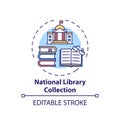 National library collection concept icon