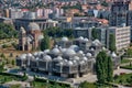 National library of Kosovo and unfinished serbian orthodox church of Christ the Saviour in Prishtina, Kosovo