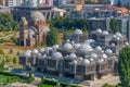 National library of Kosovo and unfinished serbian orthodox church of Christ the Saviour in Prishtina, Kosovo