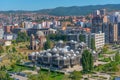 National library of Kosovo and unfinished serbian orthodox church of Christ the Saviour in Prishtina, Kosovo