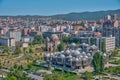 National library of Kosovo and unfinished serbian orthodox church of Christ the Saviour in Prishtina, Kosovo