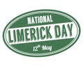 National limerick day green sign isolated on a white background