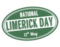National Limerick day grunge rubber stamp