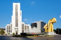 The National Lottery Building and El Caballito sculpture in Mexico City Royalty Free Stock Photo