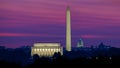 National Mall Monuments Across Potomac River TImelapse in Washington DC at Sunrise Royalty Free Stock Photo