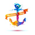National Maritime Day. Splash paint