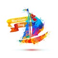 National Maritime Day. Splash paint