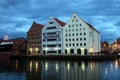 The National Maritime Museum building. Evening view. Gdansk, Poland