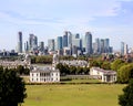 National Maritime Museum and the city seen from Greenwich Park. Royalty Free Stock Photo