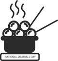 National Meatball black vector Day icon